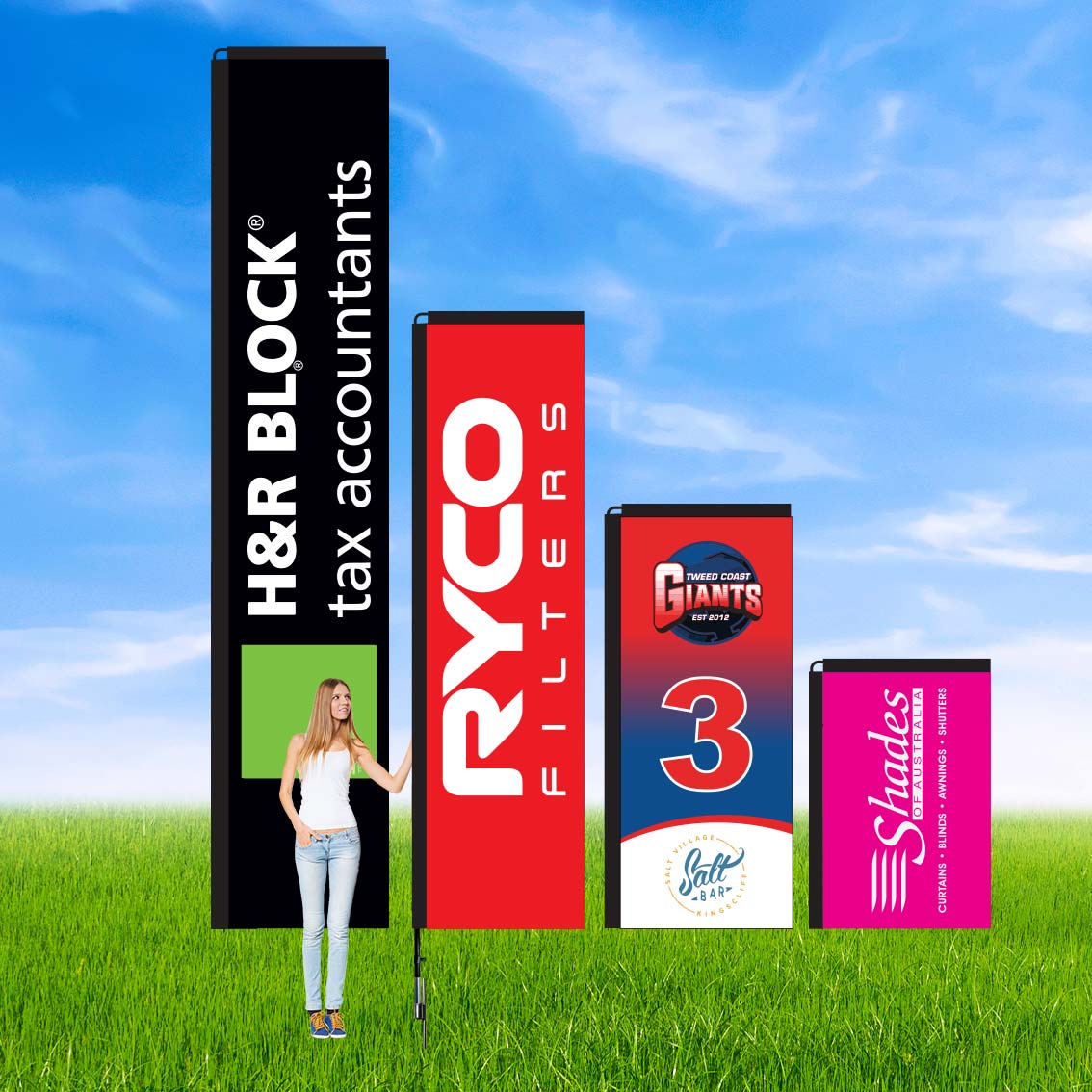 Rectangle Banner Flags
