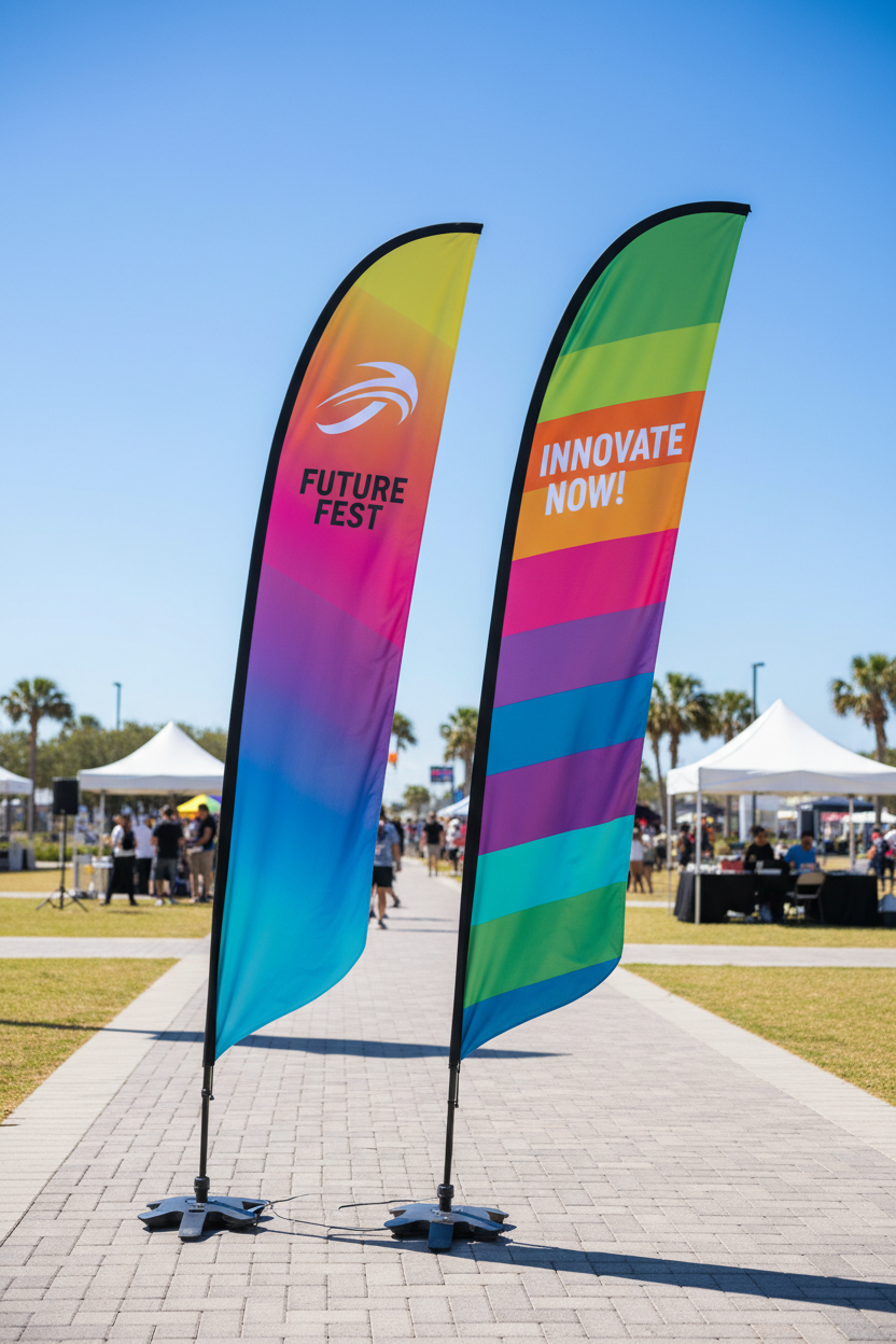 Teardrop Banners vs. Feather Flags: Which Shape is Best for Your Business?