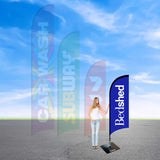 Feather banners with stainless steel pole sleeves for durability