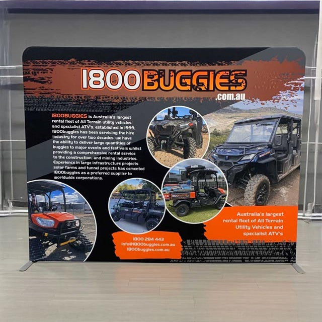 Custom stretch media wall at event