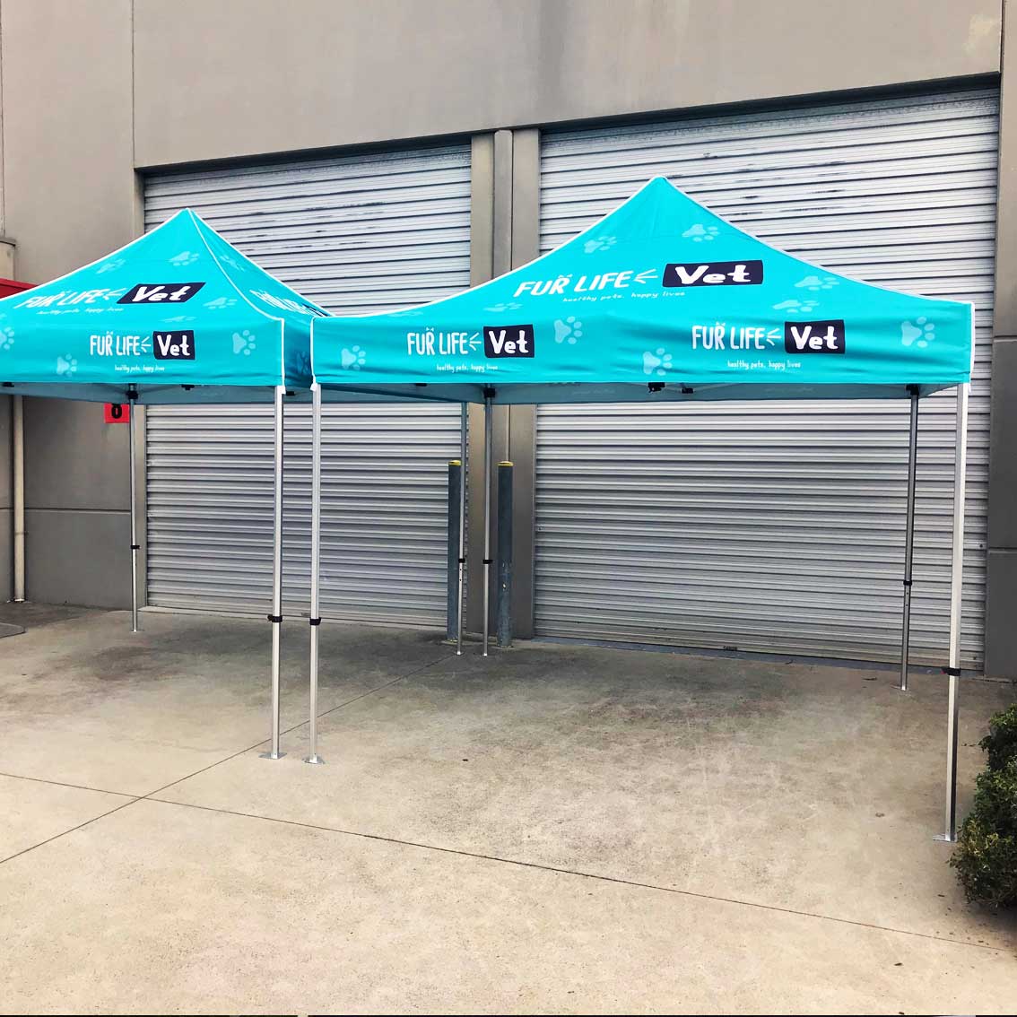 branded marquees on display