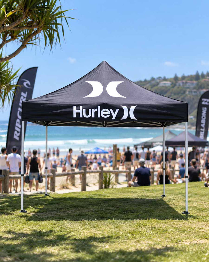 custom printed marquee on display at Australian event